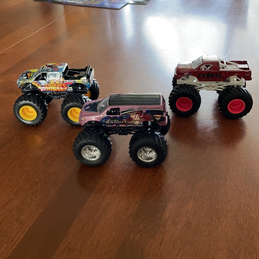 3 monster trucks